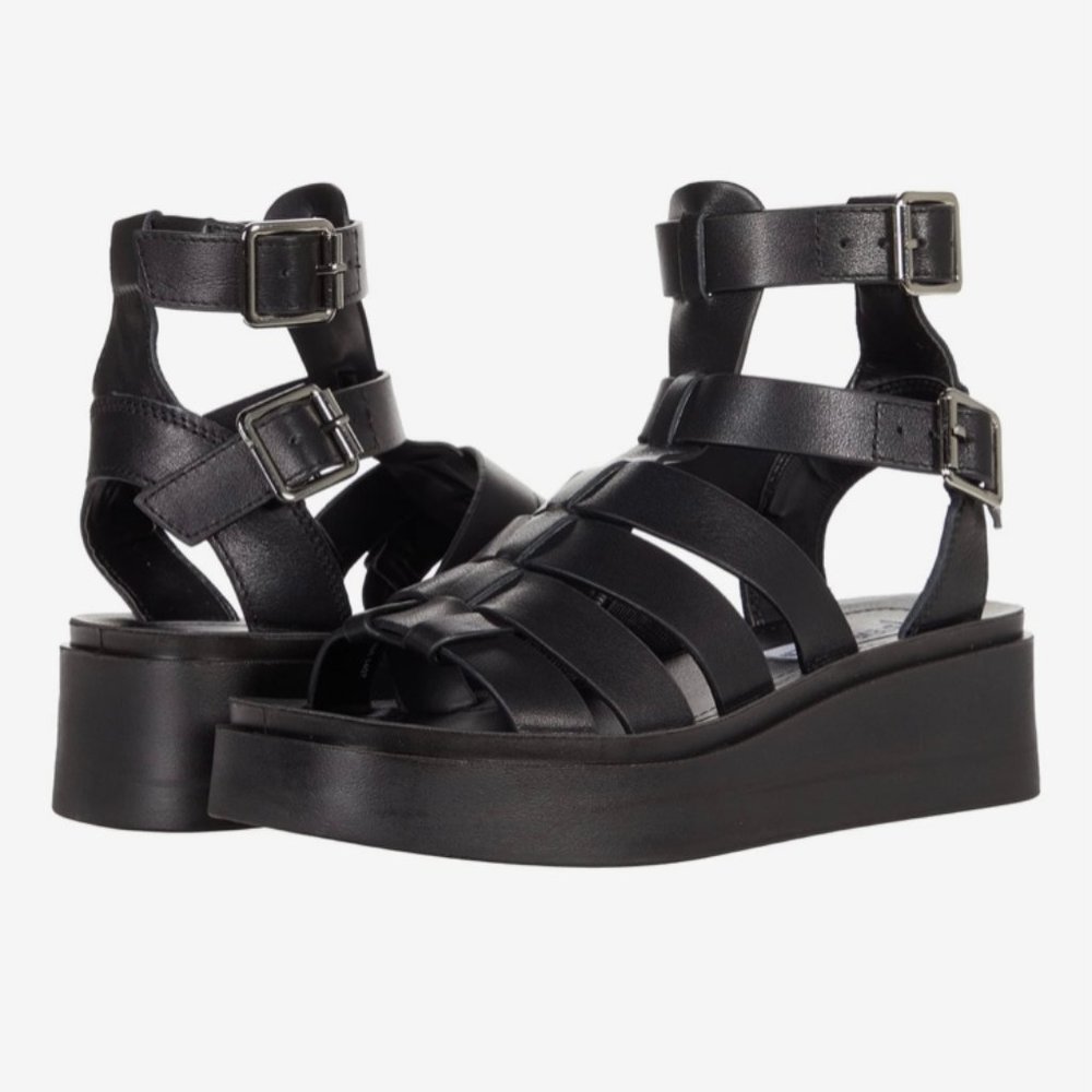 NEW Steve Madden Ivo Platform Sandal, Black, 8